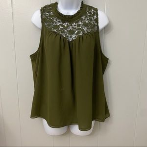 Charlotte Russe Olive Green Plus Size Tank Top